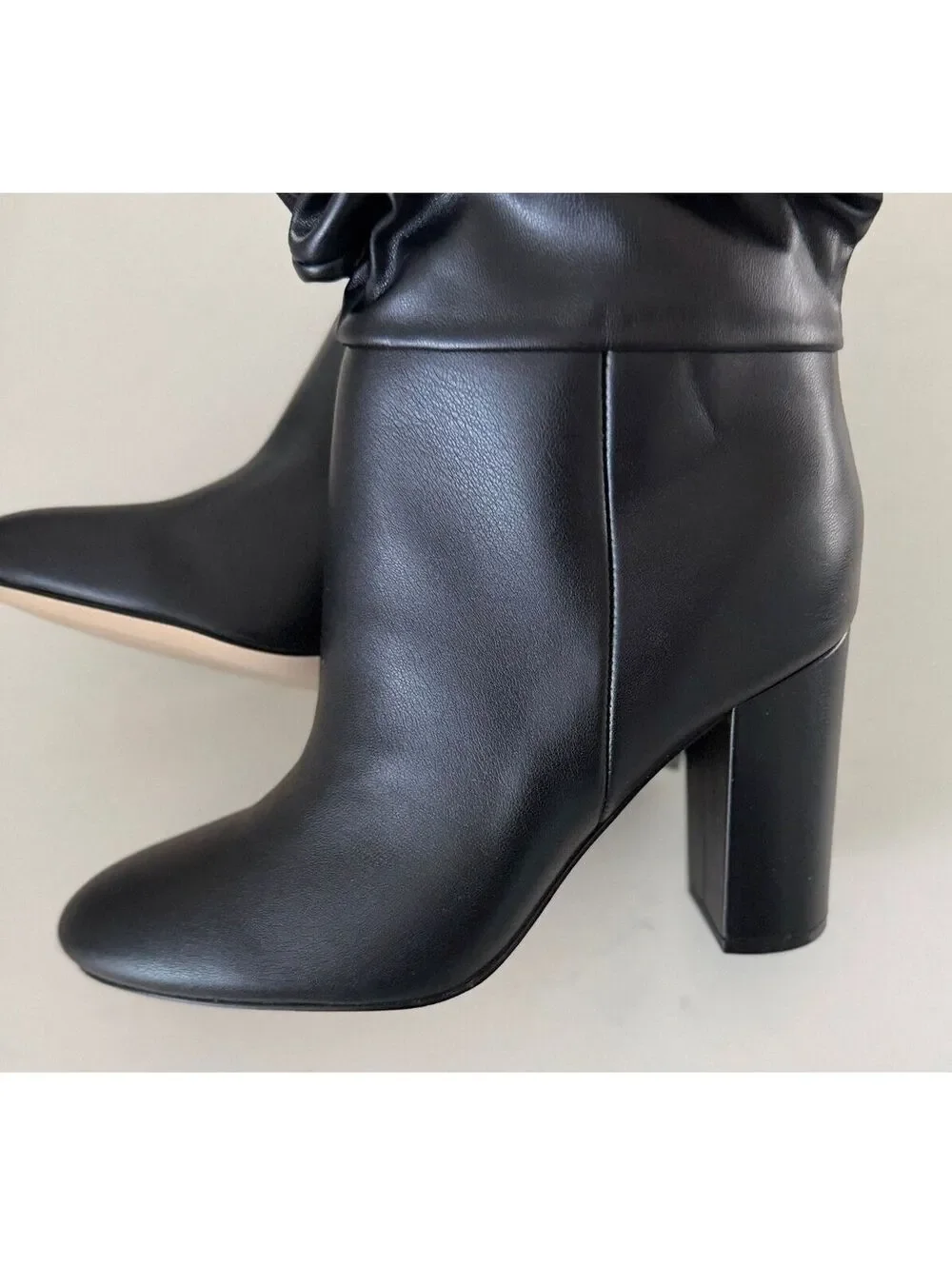 Nine West Magnett3 Black Slouch Knee Block Heel Boots Women Size 9.5